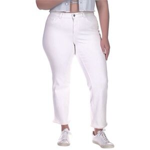 Dl1961 White Instasculpt Mara Raw Hem Straight Leg Ankle Jeans Size 24
